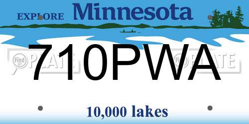710PWA Minnesota License Plate