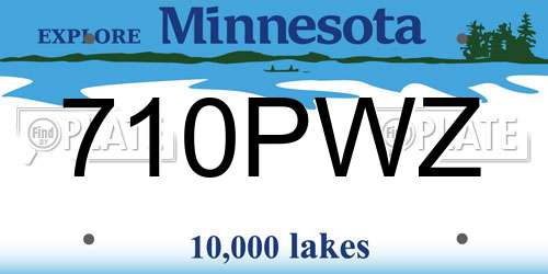 710PWZ Minnesota License Plate