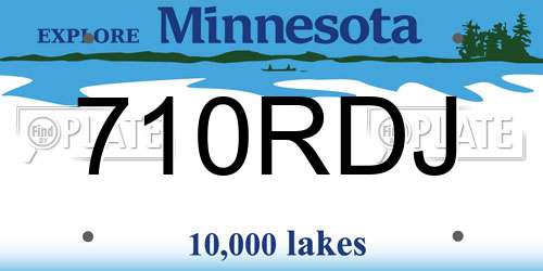710RDJ Minnesota License Plate