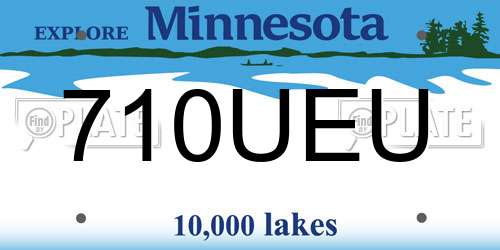 710UEU Minnesota License Plate