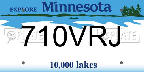 710VRJ Minnesota License Plate