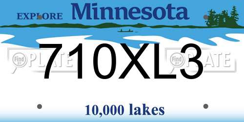 710XL3 Minnesota License Plate