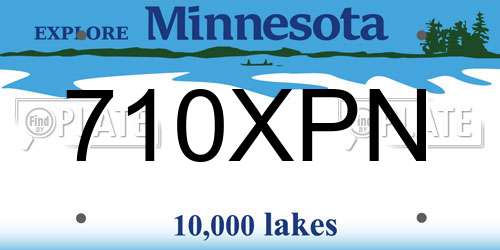 710XPN Minnesota License Plate