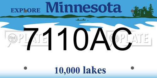 7110AC Minnesota License Plate