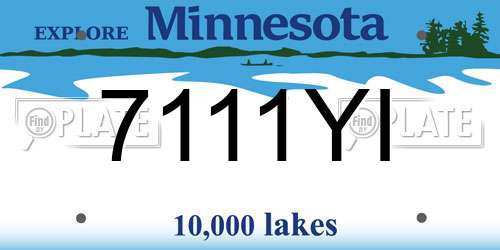 7111YI Minnesota License Plate