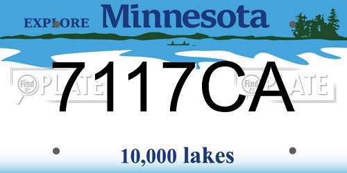 7117CA Minnesota License Plate