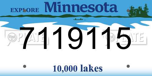7119115 Minnesota License Plate