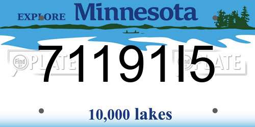 71191I5 Minnesota License Plate