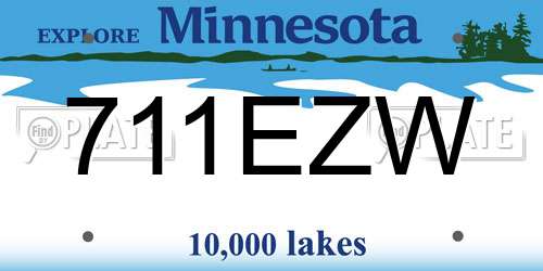 711EZW Minnesota License Plate