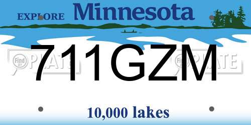 711GZM Minnesota License Plate