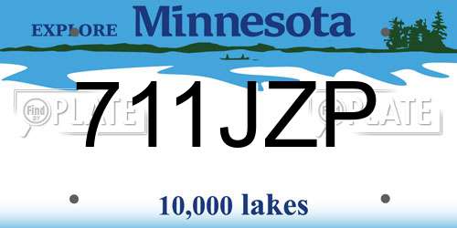 711JZP Minnesota License Plate