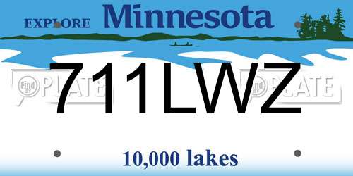 711LWZ Minnesota License Plate