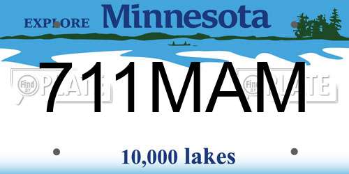 711MAM Minnesota License Plate