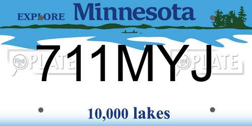 711MYJ Minnesota License Plate