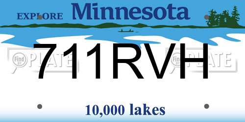 711RVH Minnesota License Plate