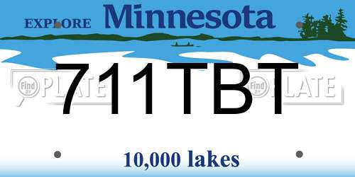 711TBT Minnesota License Plate