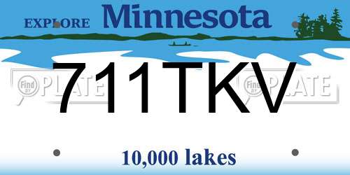 711TKV Minnesota License Plate