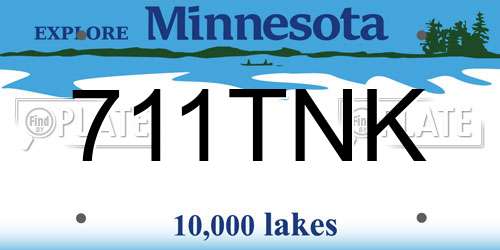 711TNK Minnesota License Plate