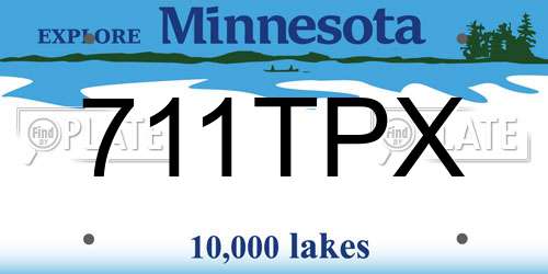 711TPX Minnesota License Plate