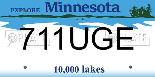 711UGE Minnesota License Plate