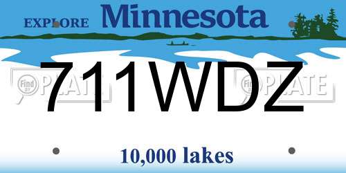 711WDZ Minnesota License Plate
