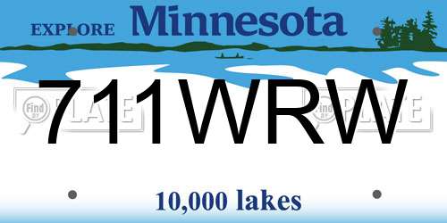711WRW Minnesota License Plate