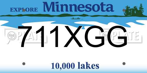 711XGG Minnesota License Plate