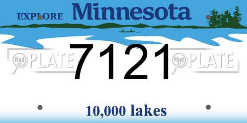 7121 Minnesota License Plate
