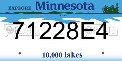 71228E4 Minnesota License Plate