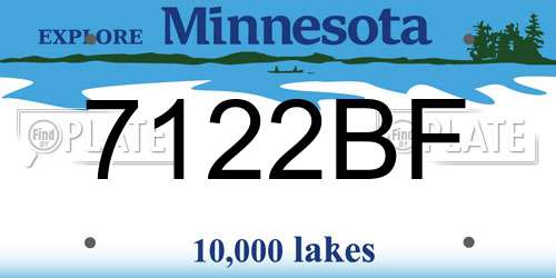 7122BF Minnesota License Plate