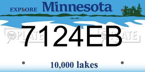 7124EB Minnesota License Plate