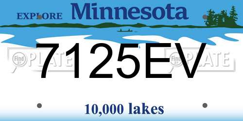 7125EV Minnesota License Plate
