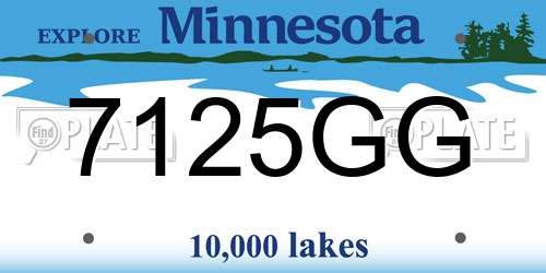 7125GG Minnesota License Plate