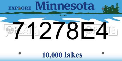 71278E4 Minnesota License Plate