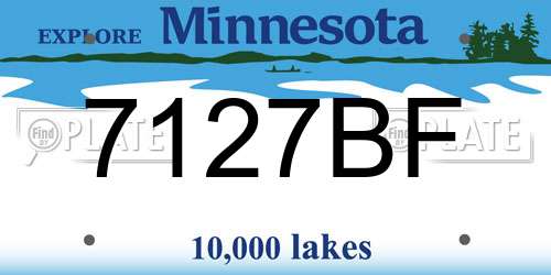7127BF Minnesota License Plate