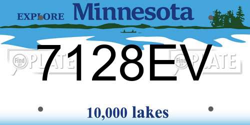 7128EV Minnesota License Plate