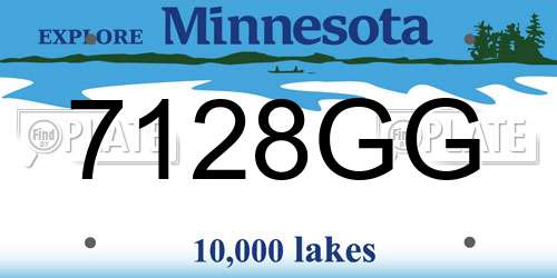 7128GG Minnesota License Plate