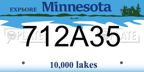 712A35 Minnesota License Plate
