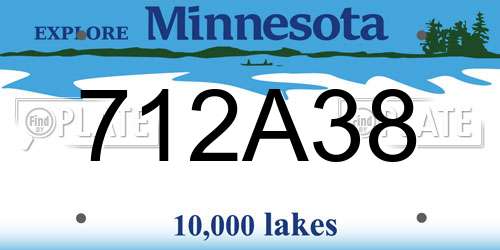712A38 Minnesota License Plate
