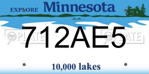 712AE5 Minnesota License Plate