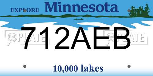 712AEB Minnesota License Plate