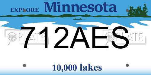 712AES Minnesota License Plate