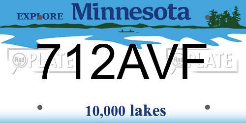 712AVF Minnesota License Plate