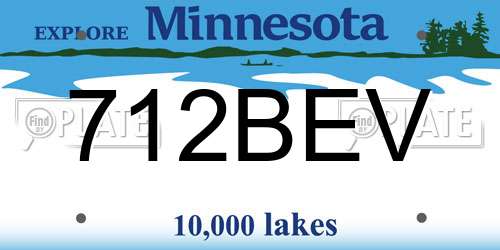 712BEV Minnesota License Plate