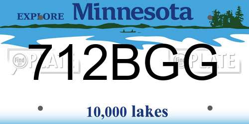 712BGG Minnesota License Plate