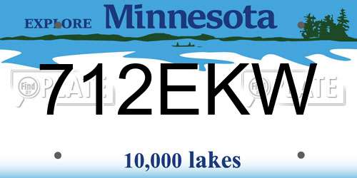 712EKW Minnesota License Plate