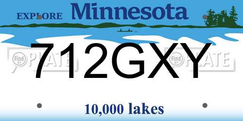 712GXY Minnesota License Plate
