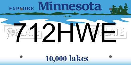 712HWE Minnesota License Plate
