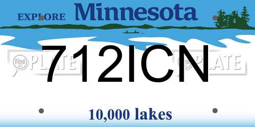 712ICN Minnesota License Plate
