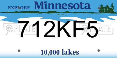 712KF5 Minnesota License Plate